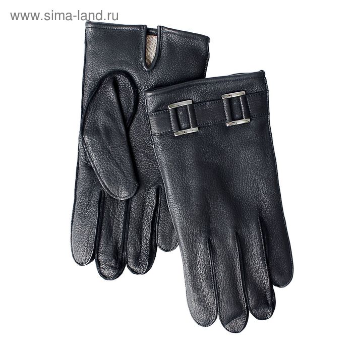 Перчатки мужские, модель №430, материал - олень, подклад - чистошерстяной, р-р 23, чёрные - Фото 1