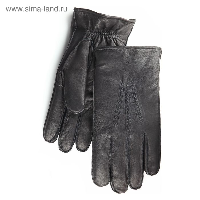 Перчатки мужские, модель №64, материал - козлина, подклад - ворсовый трикотаж, р-р 25, чёрные - Фото 1