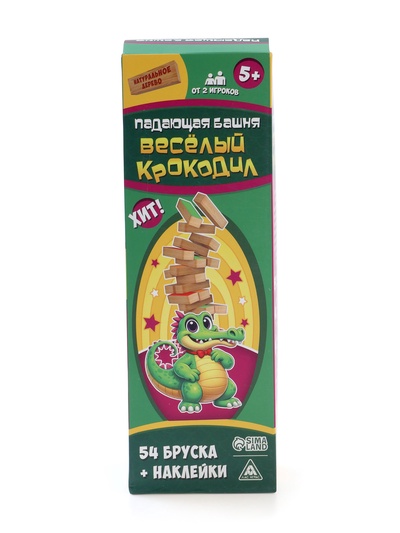Дженга падающая башня «Весёлый крокодил», 54 бруска, 5+