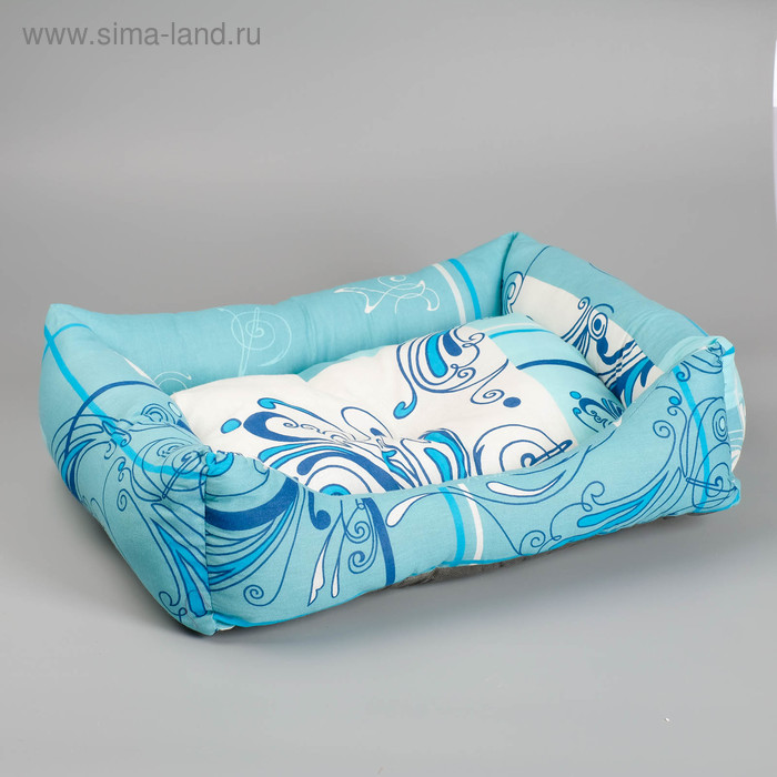 Лежанка прямоугольная, 55 х 45 х 15 см микс цветов - Фото 1