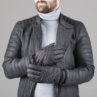 Перчатки мужские, подклад - искусственный мех, р-р 22, цвет чёрный - Фото 1