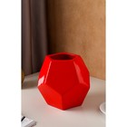 Ваза керамическая "Грань", настольная, красная, 21 см - Фото 2