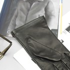Перчатки мужские, материал - овчина, без подклада, р-р 25, цвет чёрный - Фото 2