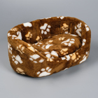 Лежанка овальная меховая, 38 х 25 х 14 см микс цветов - Фото 6