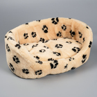 Лежанка овальная меховая, 38 х 25 х 14 см микс цветов - Фото 7