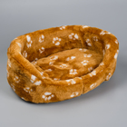 Лежанка овальная меховая, 38 х 25 х 14 см микс цветов - Фото 8