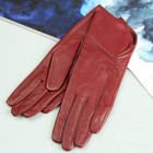 Перчатки женские, материал - овчина, подклад - трикотаж, р-р 17, цвет бордовый - Фото 1