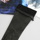 Перчатки женские, материал - кожа козлёнка, без подклада, р-р 19, цвет чёрный - Фото 3