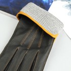 Перчатки женские, модель №102у, материал - кожа козлёнка, подклад - полушерстяной, р-р 17, чёрные - Фото 3