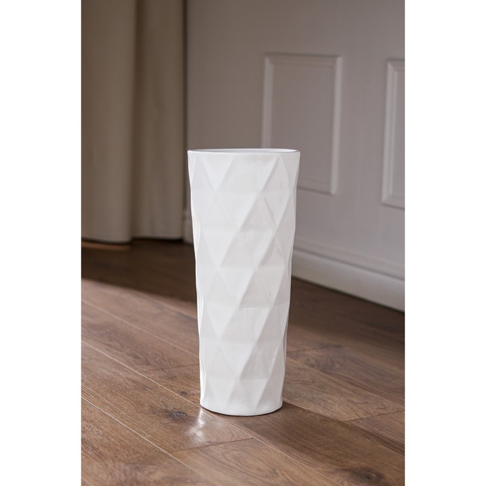 Ваза керамическая "Зара", напольная, белая, 43 см - Фото 1