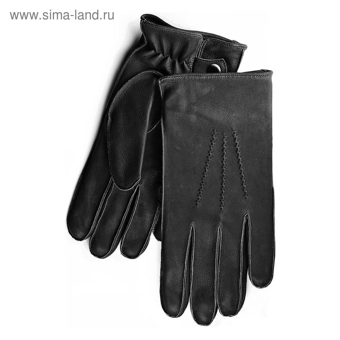 Перчатки мужские, модель №114, материал - олень, подклад - полушерстяной, р-р 22, чёрные - Фото 1