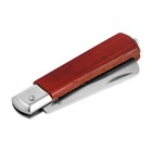 Нож универсальный складной ТУНДРА, деревянная рукоятка, прямое лезвие, нержавеющая сталь - фото 8282845