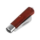 Нож универсальный складной ТУНДРА, деревянная рукоятка, изогнутое лезвие, нержавеющая сталь - Фото 3