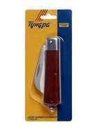 Нож универсальный складной ТУНДРА, деревянная рукоятка, изогнутое лезвие, нержавеющая сталь - Фото 10