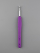 Крючок для вязания, с силиконовой ручкой, d=5 мм, 14 см, фиолетовый - Фото 3