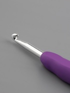 Крючок для вязания, с силиконовой ручкой, d=5 мм, 14 см, фиолетовый - Фото 4