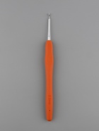 Крючок для вязания, с силиконовой ручкой, d=2.5 мм, 14 см, оранжевый - Фото 2
