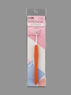 Крючок для вязания, с силиконовой ручкой, d=2.5 мм, 14 см, оранжевый - Фото 6