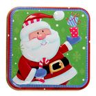Шкатулка металл новогодняя квадрат "Дедушка Мороз с подарками" 6х7,5х7,5 см - Фото 3