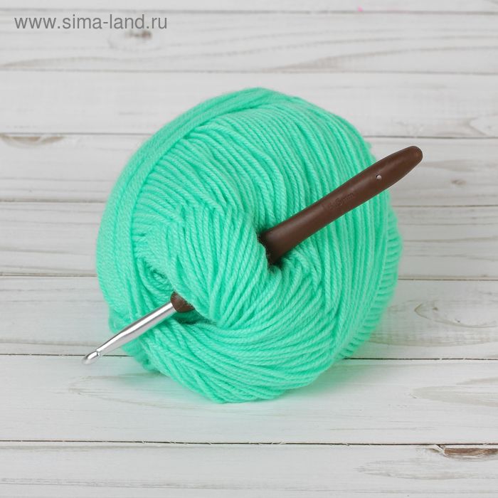 Крючок для вязания, с силиконовой ручкой, d = 5,5 мм, 14 см, цвет МИКС - Фото 1