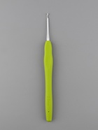 Крючок для вязания, с силиконовой ручкой, d=2 мм, 14 см, зелёный - Фото 2