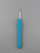 Крючок для вязания, с силиконовой ручкой, d=4 мм, 14 см, голубой - Фото 2