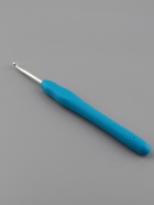 Крючок для вязания, с силиконовой ручкой, d=4 мм, 14 см, голубой - Фото 3