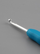 Крючок для вязания, с силиконовой ручкой, d=4 мм, 14 см, голубой - Фото 4