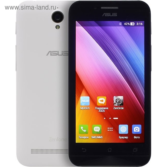 Смартфон Asus Zenfone Go ZC451TG 8Gb белый - Фото 1