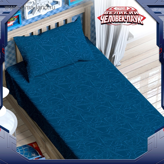 Простыня "Человек-паук" 150*214 см 100% хлопок, поплин 125 г/м2 - Фото 1