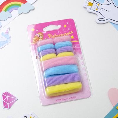 Резинки для волос «Махрушка ассорти», набор 12 шт., нежность, МИКС