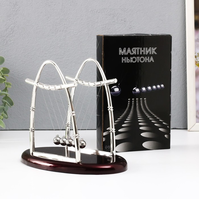 Маятник настольный антистресс «Шары Ньютона. Колыбель техно», овал, 10.5×18×13.5 см
