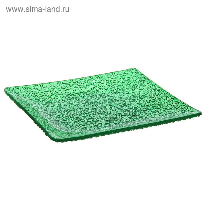 Тарелка десертная 15×1,5 см "Акцент", цвет зелёный - Фото 1