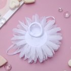 Бант для волос на резинке «Школьница», шлейф, d=10 см, белый - Фото 3