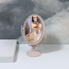 Зеркало декоративное, с увеличением х2, двустороннее, 24×16 см, (15.2×11 см), бежевое - Фото 3