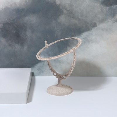 Зеркало настольное «Овал», двустороннее, с увеличением х2, зеркальная поверхность 11.5×15 см, бежевое