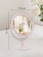 Зеркало декоративное, с увеличением х2, двустороннее, 17.5×23 см, (d=12.5 см), бежевое - Фото 2