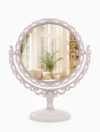 Зеркало декоративное, с увеличением х2, двустороннее, 17.5×23 см, (d=12.5 см), бежевое - Фото 3