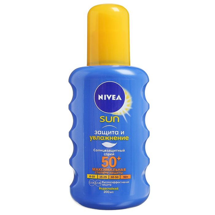 Аэрозоль солнцезащитный Nivea SUN Ухаживающий, SPF 50, 200 мл.