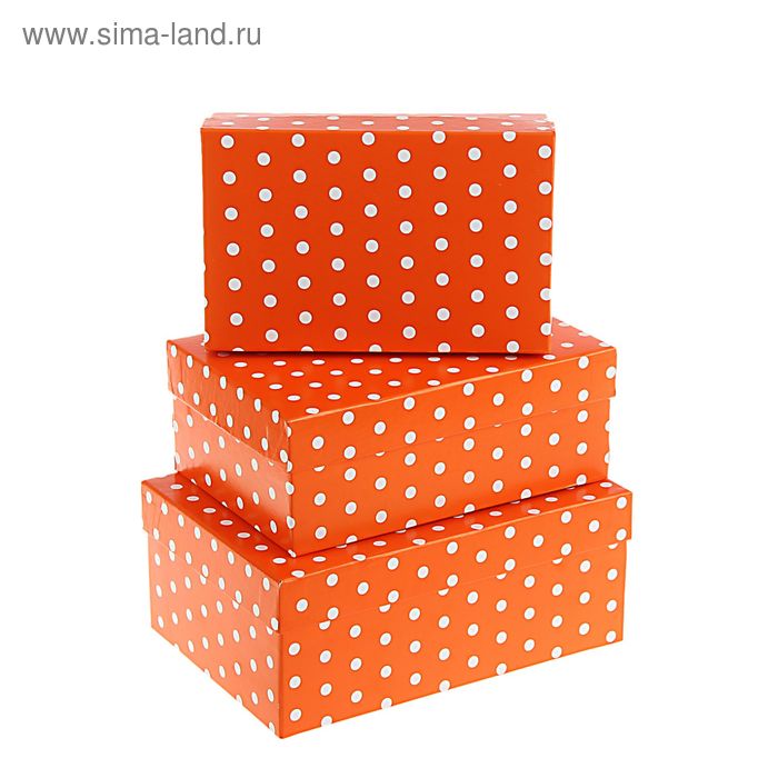 Набор коробок 3 в 1 "Оранжевый горох" - Фото 1