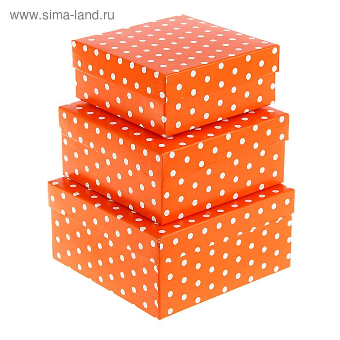 Набор коробок 3 в 1 "Оранжевый горох" - Фото 1