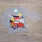 Футболка с длинным рукавом для мальчиков "Озорной мальчуган", Тачки, рост 68-74 (48) см, 6-9 мес, 100% хлопок - Фото 1