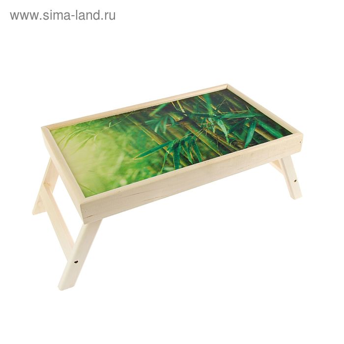 Столик-поднос "Бамбук",деревянная поверхность 50х30см - Фото 1