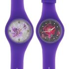Часы наручные женские, корпус и ремешок силикон, цветной циферблат микс  фиолетовые - Фото 2