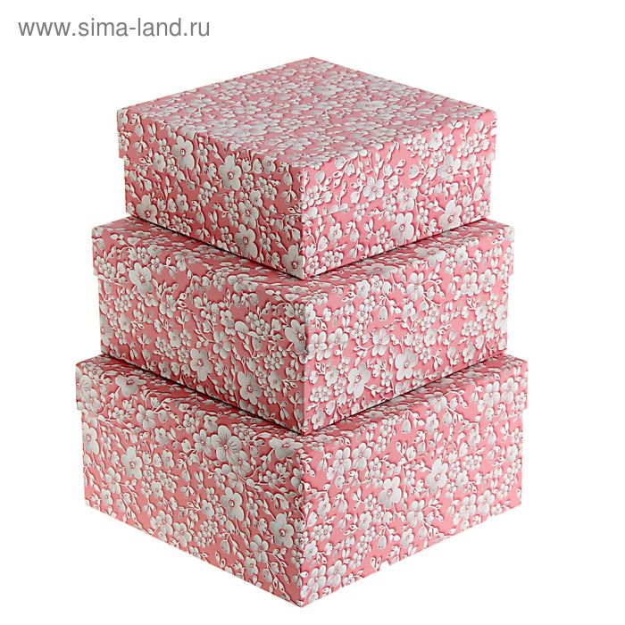 Набор коробок 3 в 1 "Розовый вьюнок" - Фото 1