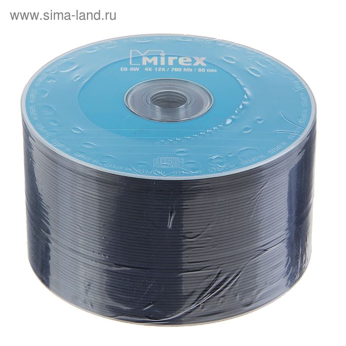 Диск CD-RW Mirex, 4-12x, 700 Мб, Спайка, 50 шт - Фото 1