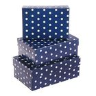 Набор коробок 3 в 1 "Синий горох", 19 х 12 х 7,5 - 15 х 10 х 5 см - Фото 1