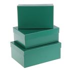 Набор коробок 3 в 1 "Зелёный однотонный", 23 х 16 х 9,5 - 19 х 12 х 6,5 см - Фото 1