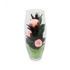 Композиция в вазе "Мунглинг", розы розовые, 10 х 10 х 25 см - Фото 1
