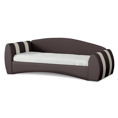 Кровать «Кальвет», 1900 × 900 мм, встроенное основание, левая, цвет шоколад / nice beige